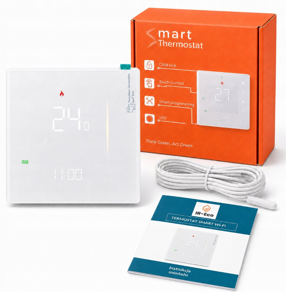 Termostat WiFi IRTER 16A biały IR-Eco